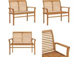 Vidaxl Panca Da Giardino Con Cuscino Beige 112 Cm In Teak Massiccio - Panca Da Giardino - Panca Da Giardino - Panca Da Patio - Panche Da Patio