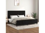 Vidaxl Struttura Letto Con Testiera Nera 200X200 Cm In Velluto - Struttura Letto Con Testiera - Struttura Letto Con Testiera - Struttura Letto - Letto Con Testiera