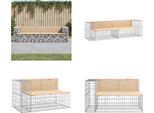 Vidaxl Panca Da Giardino Gabion 244X71X65,5 Cm In Legno Di Pino Massiccio - Panca Da Giardino - Panca Da Giardino - Panca Da Esterno - Panca Da Esterno