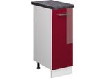 Vicco Armadio Cucina Dispensa Alto R-Line, 30 Cm , Pl Antracite, Rosso Lucido/Bianco