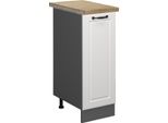 Vicco Armadio Cucina Dispensa Alto R-Line, 30 Cm , Pt Rovere, Bianco Casa Di Campagna/Antracite