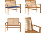 Vidaxl Panca Da Giardino Con Cuscino Blu Reale 112 Cm In Legno Massiccio Di Teak - Panca Da Giardino - Panca Da Giardino - Panca Da Patio - Panche Da Patio