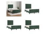Vidaxl Struttura Letto Con Testiera Verde Scuro 120X200 Cm In Velluto - Struttura Letto Con Testiera - Struttura Letto Con Testiera - Struttura Letto - Letto Con Testiera