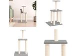 Vidaxl Graffiatoio Con Tiragraffi In Sisal Grigio Chiaro 85,5 Cm - Graffiatoio - Alberi Da Graffio - Torre Per Gatti - Mobili Per Gatti