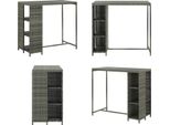 Vidaxl Tavolo Bar Con Ripiano Grigio 120X60X110 Cm In Poly Rattan - Tavolo Bar - Tavoli Bar - Tavolo Pub - Tavoli Pub