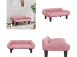 Vidaxl Letto Per Cani Rosa 70X40X24 Cm In Velluto - Letto Per Cani - Letti Per Cani - Divano Per Cani - Divano Per Animali Domestici