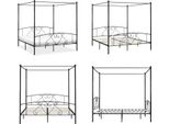 Vidaxl Struttura Letto A Baldacchino In Metallo Nero 180 X 200 Cm - Struttura Letto - Telai Letto - Struttura Letto - Letto Matrimoniale