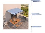 Vidaxl Tenda Da Sole A Scomparsa Automatica 400X350 Cm Blu E Bianca - Tende Da Sole