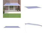 Vidaxl Tenda Da Sole Retrattile Blu E Bianca 5X3 M In Tessuto E Alluminio - Tenda Da Sole - Tende Da Sole - Tenda Da Sole Retrattile - Tenda Da Sole Retrattile