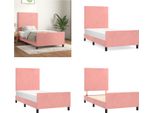Vidaxl Letto Con Testiera Rosa 90X190 Cm In Velluto - Letto Con Testiera - Letto Con Testiera - Letto - Letto Con Testiera