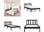Vidaxl Letto In Legno Massiccio Di Pino Nero 75X190 Cm - Struttura Letto - Struttura Letto - Letto - Letti