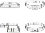 Vidaxl Box Per Cani 16 Pannelli In Acciaio 60X80 Cm Nero - Box Per Cani - Box Per Cani - Canile Per Cani - Box Per Cani