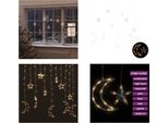 Vidaxl Luci Di Fata Stella E Luna Telecomando 138 Led Bianco Caldo - Luci Di Fata - Luci Di Fata - Starlight - Starlights