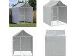Vidaxl Cuccia Per Cani Da Esterno Con Tetto Argento 2X2X2,5 M Acciaio Zincato - Cuccia Per Cani Da Esterno - Cuccia Per Cani Da Esterno - Cuccia Per Cani - Gabbia Per Cani