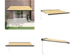 Vidaxl Tenda Da Sole Retrattile Gialla E Bianca 4,5X3 M In Tessuto E Alluminio - Tenda Da Sole - Tende Da Sole - Tenda Da Sole Retrattile - Tenda Da Sole Retrattile