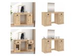 Vidaxl Tavolo Da Toilette Con Specchio In Rovere Sonoma 130X50X132,5 Cm - Tavolo Da Toilette - Tavolo Da Trucco - Tavolo Per Cosmetici - Tavolo Da Toilette
