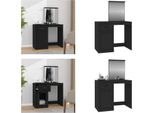 Vidaxl Tavolino Da Toilette Con Specchio Nero 90X50X132,5 Cm In Legno - Tavolino Da Toilette - Tavolini Da Toilette - Tavolino Cosmetico - Tavolini Cosmetici