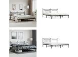 Vidaxl Struttura Letto Con Testata In Metallo Nero 200X200 Cm - Struttura Letto - Cornici Letto - Struttura Letto - Letto