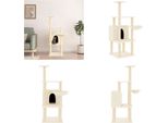 Vidaxl Graffiatoio Con Tiragraffi In Sisal Crema 132 Cm - Graffiatoio - Alberi Da Graffio - Torre Per Gatti - Mobili Per Gatti