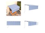 Vidaxl Tenda Da Sole Automatica A Scomparsa Con Mantovana 4,5X3 M Blu E Bianco - Tenda Da Sole - Tende Da Sole - Tettoie Solari - Tettoie Solari