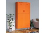 The Living Store Armadio Arancione 90X50X180 Cm In Acciaio