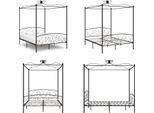 Vidaxl Struttura Letto A Baldacchino In Metallo Nero 160 X 200 Cm - Struttura Letto - Cornici Letto - Struttura Letto - Letto
