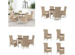 Vidaxl Set Da Pranzo Da Giardino 5 Pezzi Con Cuscini In Poly Rattan Beige - Set Da Pranzo Da Giardino - Set Da Pranzo Da Giardino - Set Da Pranzo Da Terrazza