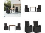 Vidaxl Set Da Pranzo Da Giardino 3 Pezzi Con Cuscini In Poly Rattan Nero - Set Da Pranzo Da Giardino - Set Da Pranzo Da Giardino - Set Da Pranzo Da Terrazza