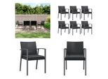 Vidaxl Sedie Da Giardino Con Cuscino 6 Pezzi Nero 56,5X57X83Cm Poly Rattan - Sedia Da Giardino - Sedie Da Giardino - Sedia Da Patio - Sedia Da Esterno