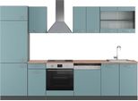 Vicco Cucina Componibile R-Line, 300 Cm , Pt Rovere, Blu-Grigio/Antracite