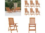 Vidaxl Sedie Da Giardino Pieghevoli 6 Pz. Legno Massiccio Di Eucalipto - Sedia Da Giardino - Sedie Da Giardino - Poltrona Da Giardino - Sedia Da Esterno