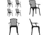 Vidaxl Sedie Da Giardino 4 Pz. Alluminio Fuso Nero - Sedia Da Giardino - Sedie Da Giardino - Sedia - Sedie
