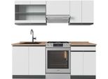 Vicco Cucina Componibile R-Line, 200 Cm , Pt Rovere, Bianco/Antracite