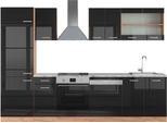 Vicco Cucina Componibile R-Line, 300 Cm , Pt Marmo, Rovere Nero/Oro Lucido