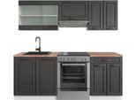 Vicco Cucina Componibile R-Line, 200 Cm , Pt Rovere, Antracite Casa Di Campagna/Bianco