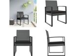 Vidaxl Sedie Da Pranzo Da Giardino 2 Pz. Rattan Pp Grigio Scuro - Sedia Da Pranzo Da Giardino - Sedie Da Pranzo Da Giardino - Sedia Da Pranzo - Sedia Da Pranzo Da Esterno