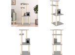 Vidaxl Graffiatoio Con Tiragraffi In Sisal Grigio Chiaro 123 Cm - Graffiatoio - Alberi Da Graffio - Torre Per Gatti - Mobili Per Gatti