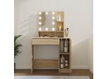 The Living Store Comodino Con Led Rovere Sonoma 86,5X35X136 Cm