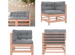 Vidaxl Divano Ad Angolo Con Cuscini In Legno Massiccio Di Abete Douglas - Divano Ad Angolo - Divani Ad Angolo - Divano Da Giardino - Divano Da Esterno