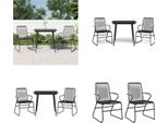 Vidaxl Set Da Pranzo Da Giardino 3 Pezzi In Pvc Rattan Nero - Set Da Pranzo Da Giardino - Set Da Pranzo Da Giardino - Set Da Pranzo Da Terrazza