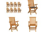 Vidaxl Sedie Da Giardino Con Cuscini Antracite 8 Pz. Legno Massiccio Teak - Sedia Da Giardino - Sedie Da Giardino - Sedia Da Giardino In Legno - Sedia Da Giardino In Legno Massiccio