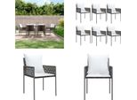 Vidaxl Sedie Da Giardino Con Cuscino 6 Pz. Marrone 54X61X83 Cm Poly Rattan - Sedia Da Giardino - Sedie Da Giardino - Sedia Da Patio - Sedia Da Esterno