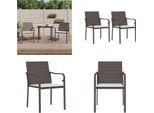 Vidaxl Sedie Da Giardino Con Cuscino 2 Pz. Marrone 56X59X84 Cm Poly Rattan - Sedia Da Giardino - Sedie Da Giardino - Sedia Da Patio - Sedia Da Esterno