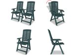Vidaxl Sedie Da Giardino Regolabili 2 Pz. Plastica Verde - Sedia Da Giardino - Sedie Da Giardino - Poltrona Da Giardino - Sedia Pieghevole
