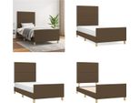 Vidaxl Struttura Letto Con Testiera In Tessuto Marrone Scuro 90X190 Cm - Struttura Letto Con Testiera - Struttura Letto Con Testiera - Struttura Letto - Letto Con Testiera