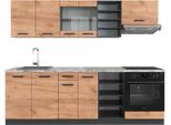 Vicco Cucina Componibile R-Line, 240 Cm , Pt Marmo, Quercia Dorata/Antracite