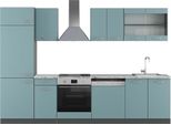 Vicco Cucina Componibile R-Line, 300 Cm , Pt Marmo, Blu-Grigio/Antracite