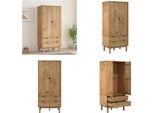 Vidaxl Armadio Otta 76,5X53X172 Cm In Legno Di Pino Massiccio - Armadio - Armadi - Guardaroba - Armadio In Legno