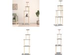 Vidaxl Graffiatoio Con Tiragraffi In Sisal Grigio Chiaro 183 Cm - Graffiatoio - Alberi Da Graffio - Torre Per Gatti - Mobili Per Gatti