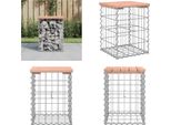 Vidaxl Panca Da Giardino In Gabbioni 33X31X42 Cm In Legno Massiccio Di Abete Douglas - Panca Da Giardino - Panche Da Giardino - Panca Da Esterno - Panca Da Esterno